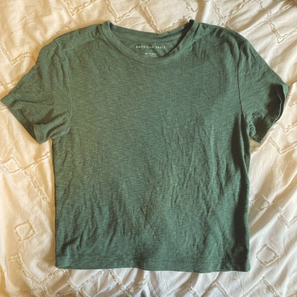 green-blue american eagle tshirt